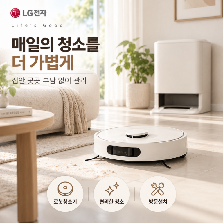 LG 코드제로 로보킹 AI 올인원 B95AWBH, 올인원 타워까지 함께 쓰는 로봇청소기